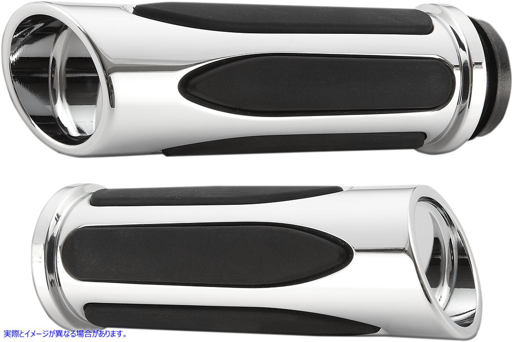 取寄せ ディープカット コンフォートシリーズ グリップ - TBW - クローム アレンネス Deep Cut Comfort Series Grips - TBW - Chrome 07-052 06300978