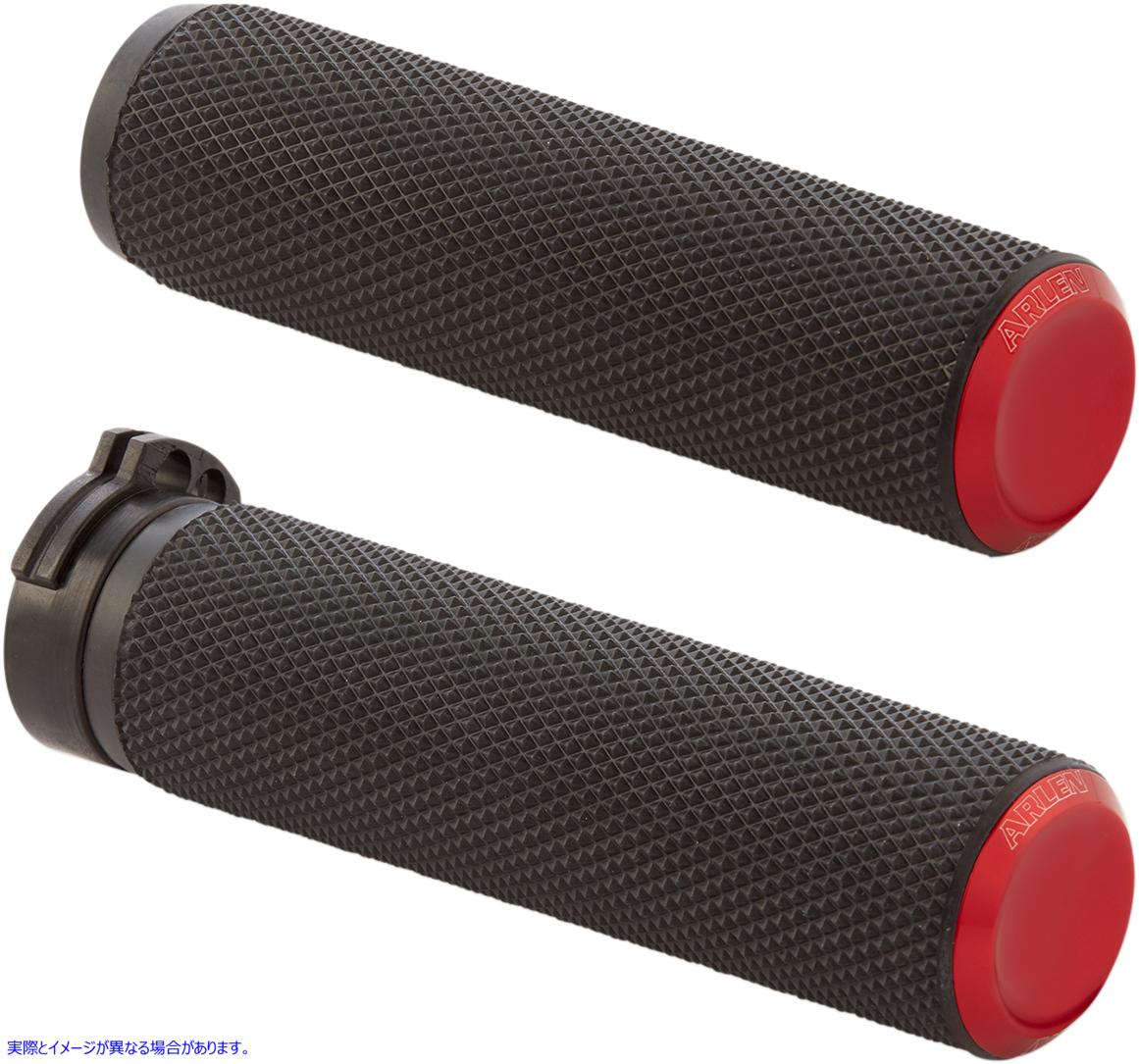 取寄せ フュージョンナールドグリップ アレンネス Red Knurled Grips for Cable 07-336 06302594