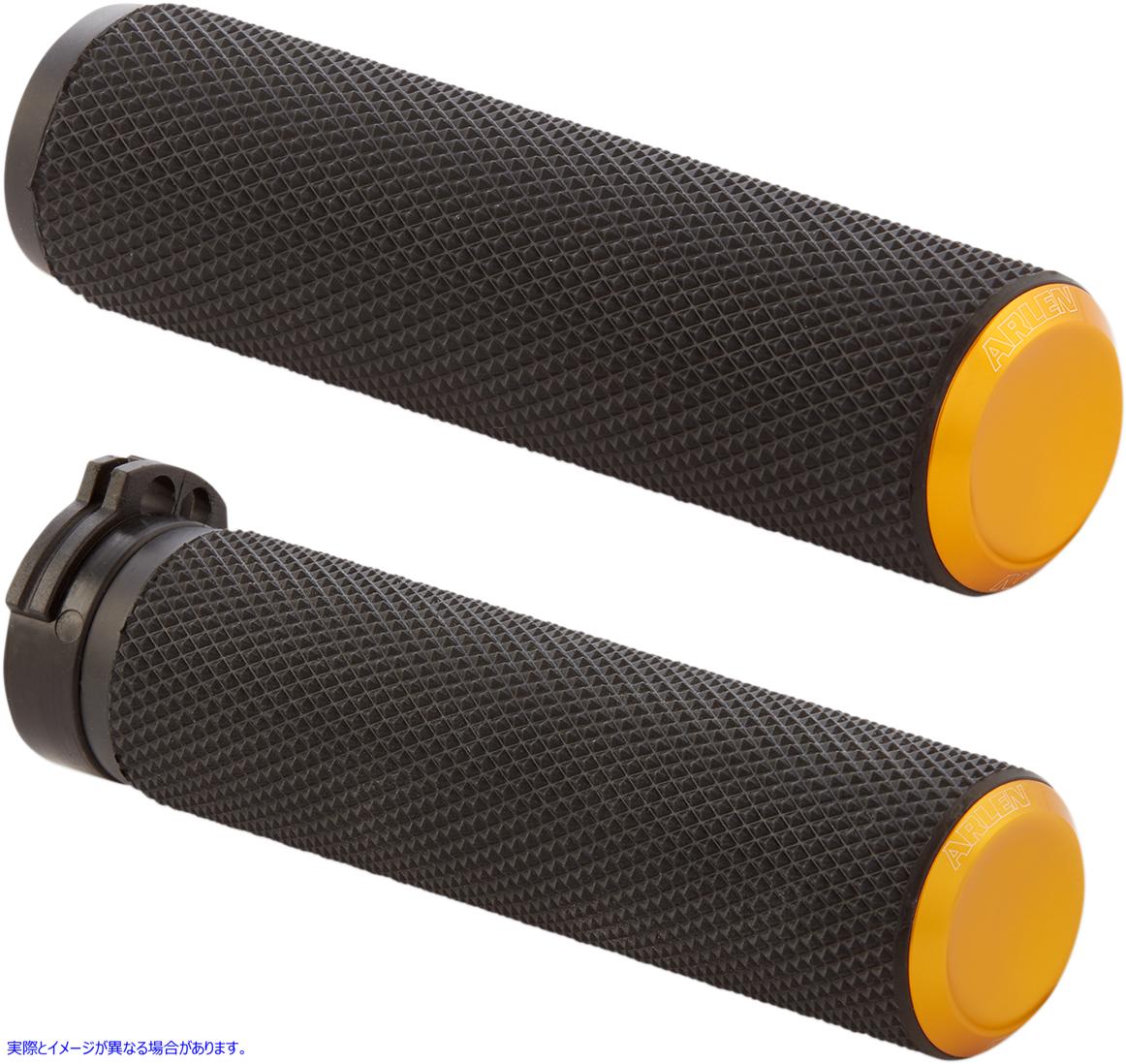 取寄せ フュージョンナールドグリップ アレンネス Gold Knurled Grips for Cable 07-337 06302595