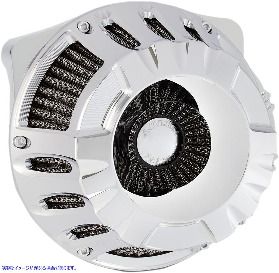 取寄せ 逆シリーズエアクリーナーキット - ディープカット アレンネス Inverted Series Air Cleaner Kit - Chrome 18-916 10102087