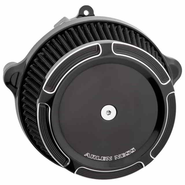 【並行輸入品】 アレンネス Big Sucker ステージ1 エアクリーナーキット（カバー付き） - ベベル - ブラック 600-305 10103255