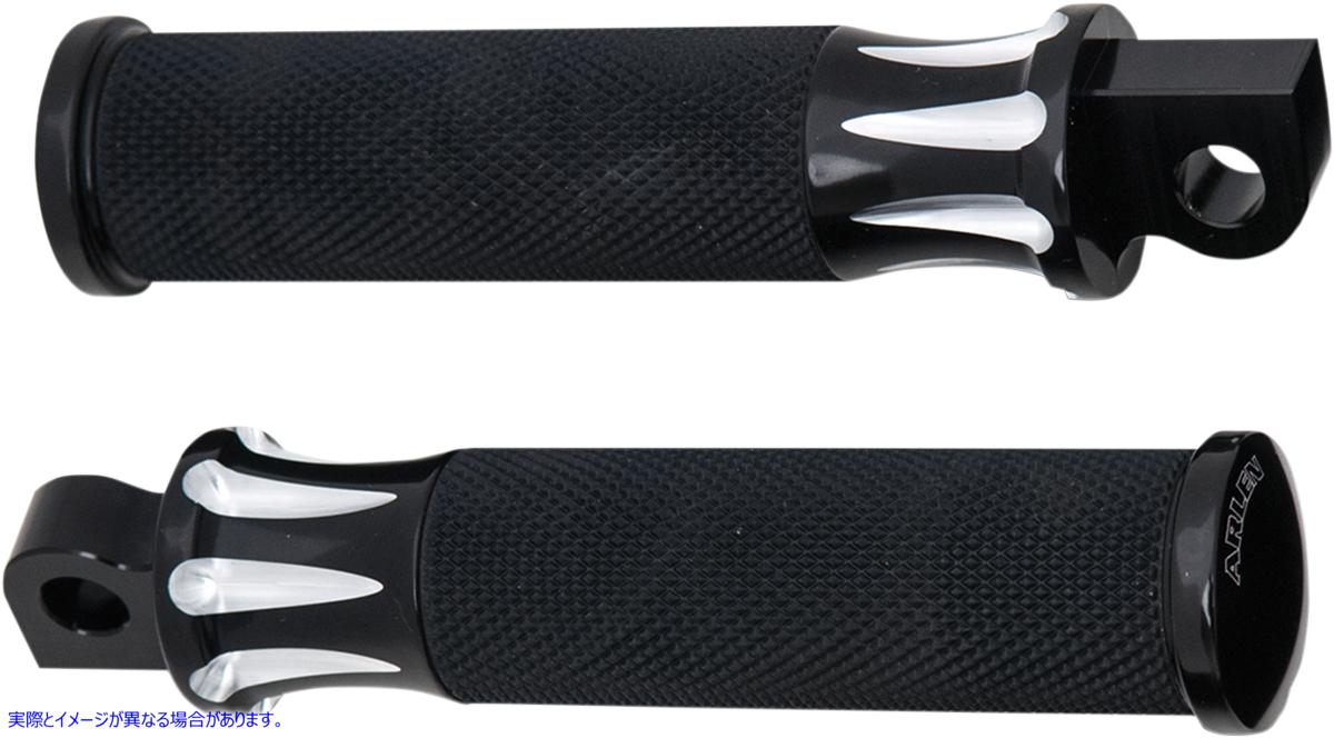 取寄せ フットペグ - ディープカット - ブラック アレンネス Footpegs - Deep Cut - Black 07-909 16200894