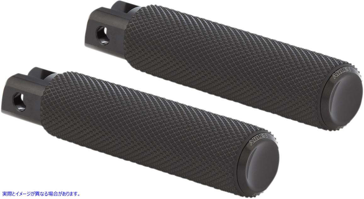 取寄せ パッセンジャー用ローレットフットペグ - ブラック - FX/FL 18-24 アレンネス Passenger Knurled Footpegs - Black - FX/FL '18-'24 07-942 16201969