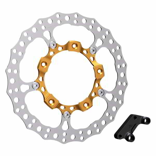 取寄せ Big Brake 14インチ フルフローティング ブレーキローターキット アレンネス Rotor 14 - Front Left - Gold 300-002 17103962