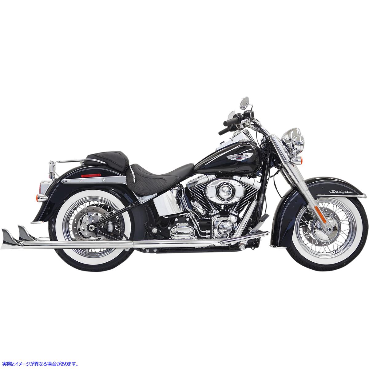 取寄せ フィッシュテール真のデュアルエキゾーストシステム バッサーニエキゾースト Fishtail Exhaust with Baffle - 36 - Softail 1S66E-36 18001744