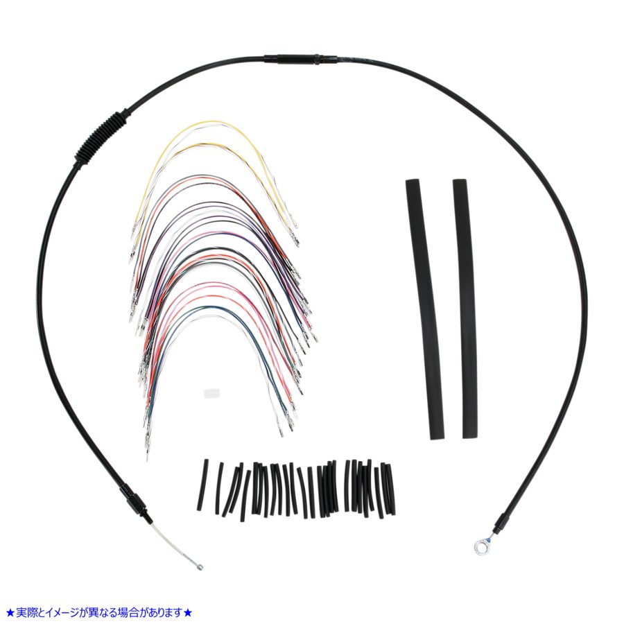 取寄せ エイプハンガーハンドルバー用 ブラックビニールハンドルバーケーブル/ラインキット - 13インチ - ABS バーリーブランド Complete Black Vinyl Handlebar Cable/Line Kit for Ape Hanger Handlebars - 13 - B30-1048 06100631