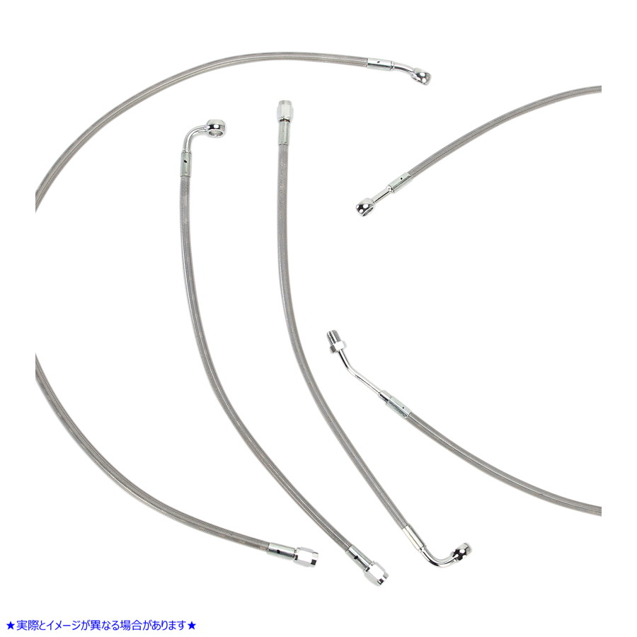 取寄せ コンプリートステンレス編組ハンドルケーブル/ブレーキラインキットを完成させます バーリーブランド Complete Stainless Braided Handlebar Cable/Brake Line Kit - 15 Ape Hanger Handlebars B30-1118 06100820