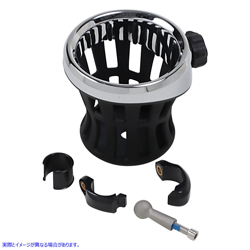 取寄せ ドリンクホルダー - ハンドルバーマウント - クローム/ブラック シロ CIRO Drink Holder - Handlebar Mount - Chrome/Black 50413 06360022