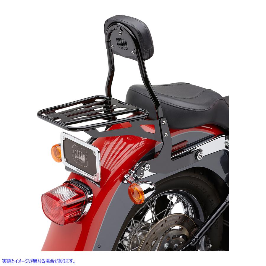 取寄せ 取り外し可能なバックレストキット コブラ Backrest Kit - 14 - Black - Softail 602-2001B 15010556