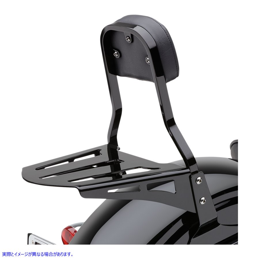 取寄せ シシーバー ラゲッジラック - ブラック - 成形 コブラ Sissy Bar Luggage Rack - Black - Formed 02-3600B 15030078