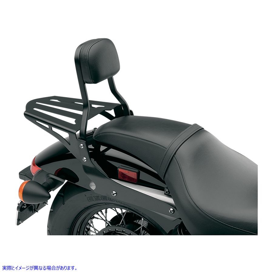 取寄せ シシーバー ラゲッジラック - ブラック - レーザーカット コブラ Sissy Bar Luggage Rack - Black - Laser-cut 02-3602B 15100152