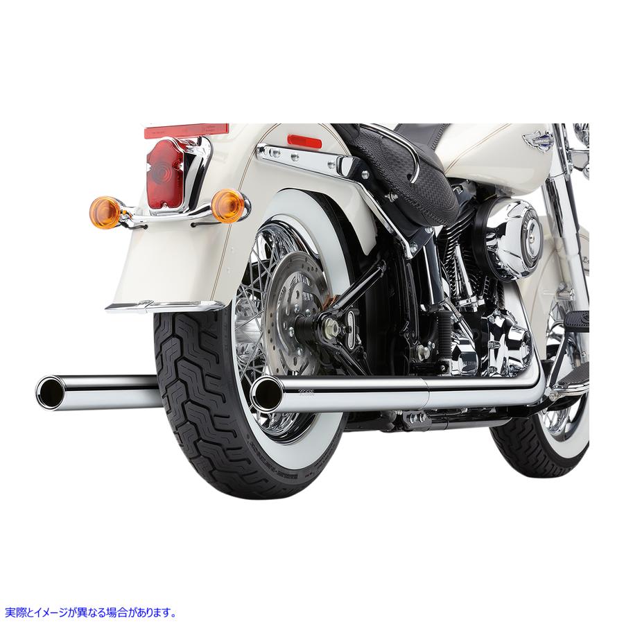 取寄せ 悪いhombreデュアルエキゾーストシステム コブラ True Dual Exhaust - Billet Tip - '12-'17 Softail 6986 18001750