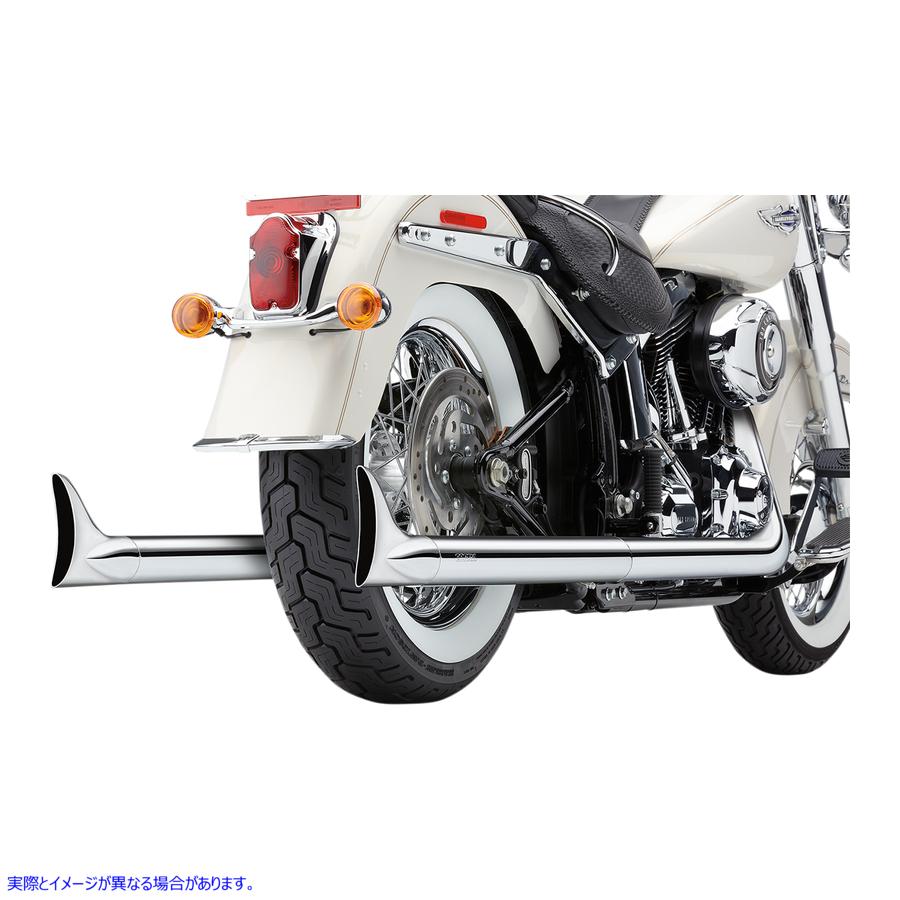 取寄せ 悪いhombreデュアルエキゾーストシステム コブラ True Dual Exhaust - Fishtail - '12-'17 Softail 6989 18001752