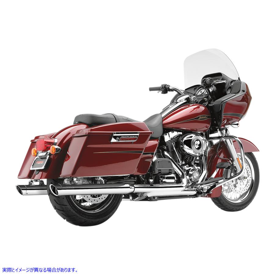 取寄せ 3 スリップオンマフラー コブラ 3 Mufflers - Chrome - '95-'16 Bagger 6020 18010365