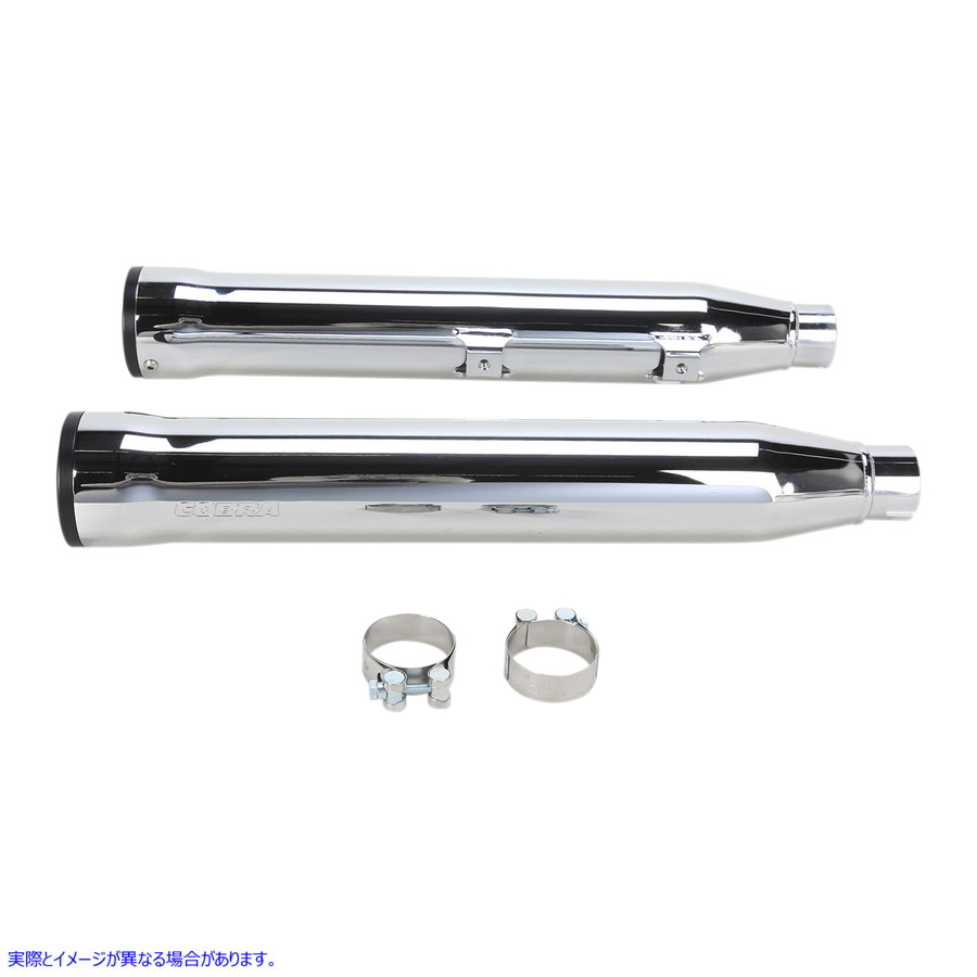 取寄せ RPT 3 スリップオンマフラー コブラ 3 RPT Mufflers for '07-'17 Softail - Chrome 6053 18010715