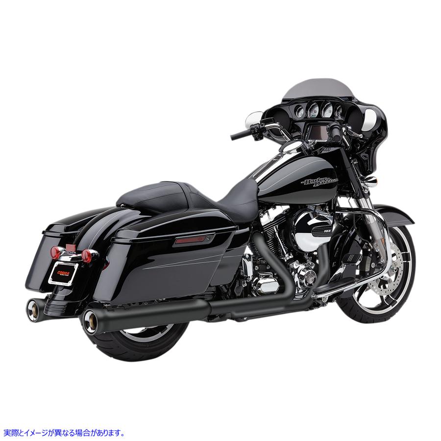 取寄せ 隣人はスリップオンマフラーを嫌います コブラ Neighbor Hater Mufflers for '95-'16 Bagger - Black 6107RB 18011026