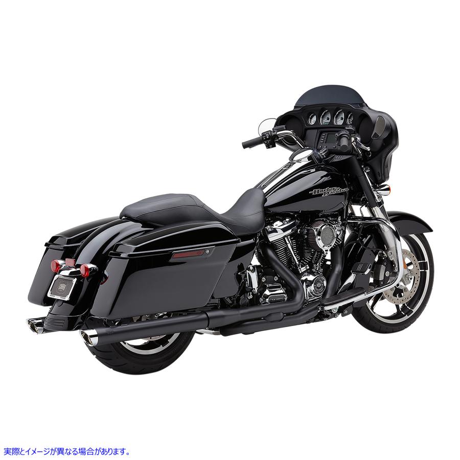 取寄せ 3 スリップオンマフラー コブラ 3 Mufflers - Black - '17-'20 Bagger 6021RB 18011171