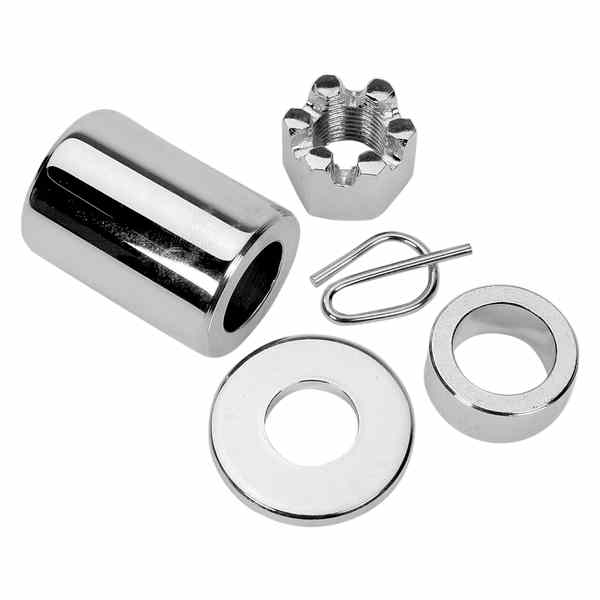 取寄せ 車軸スペーサー/ナットキット コロニー Axle Spacer - Rear - Chrome - Kit - 00-05 Dyna 2038-4 DS190147