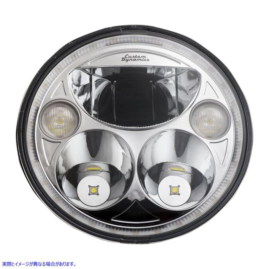 取寄せ 7 Trubeam?ヘッドランプ カスタムダイナミクス 7 TruBEAM? Headlamp - Chrome - Chieftain CDTB-7-IF-C 20011575