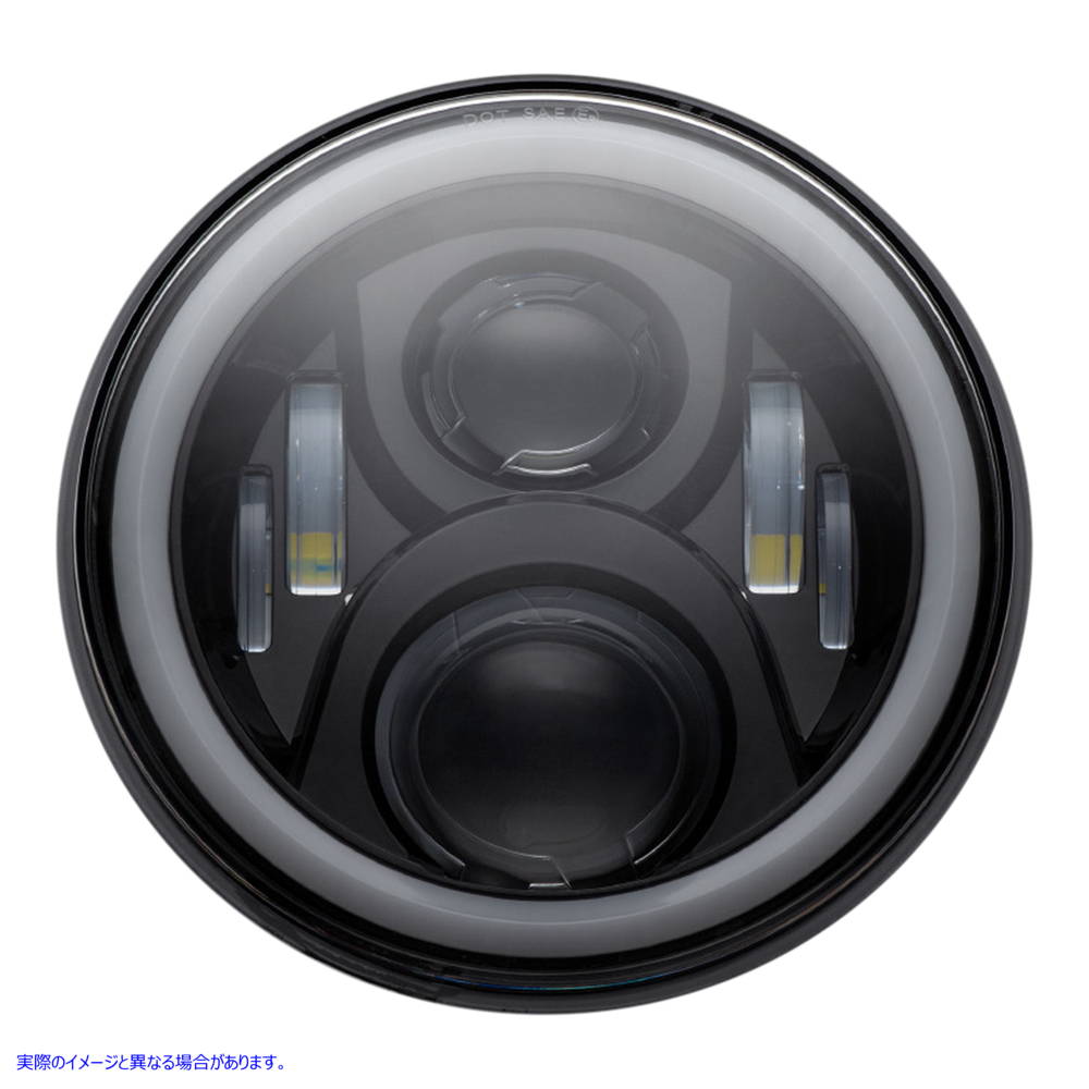 取寄せ ヘッドランプ - 7インチ - LED - ブラック カスタムダイナミクス Headlamp - 7 - LED - Black CD-7-13-B 20012374