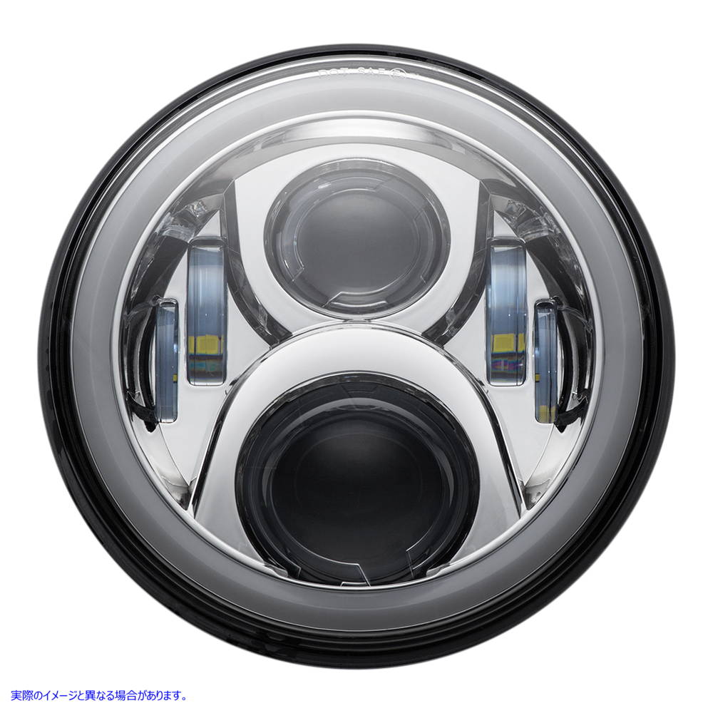 取寄せ ヘッドランプ - 7インチ - LED - クローム カスタムダイナミクス Headlamp - 7 - LED - Chrome CD-7-13-C 20012375
