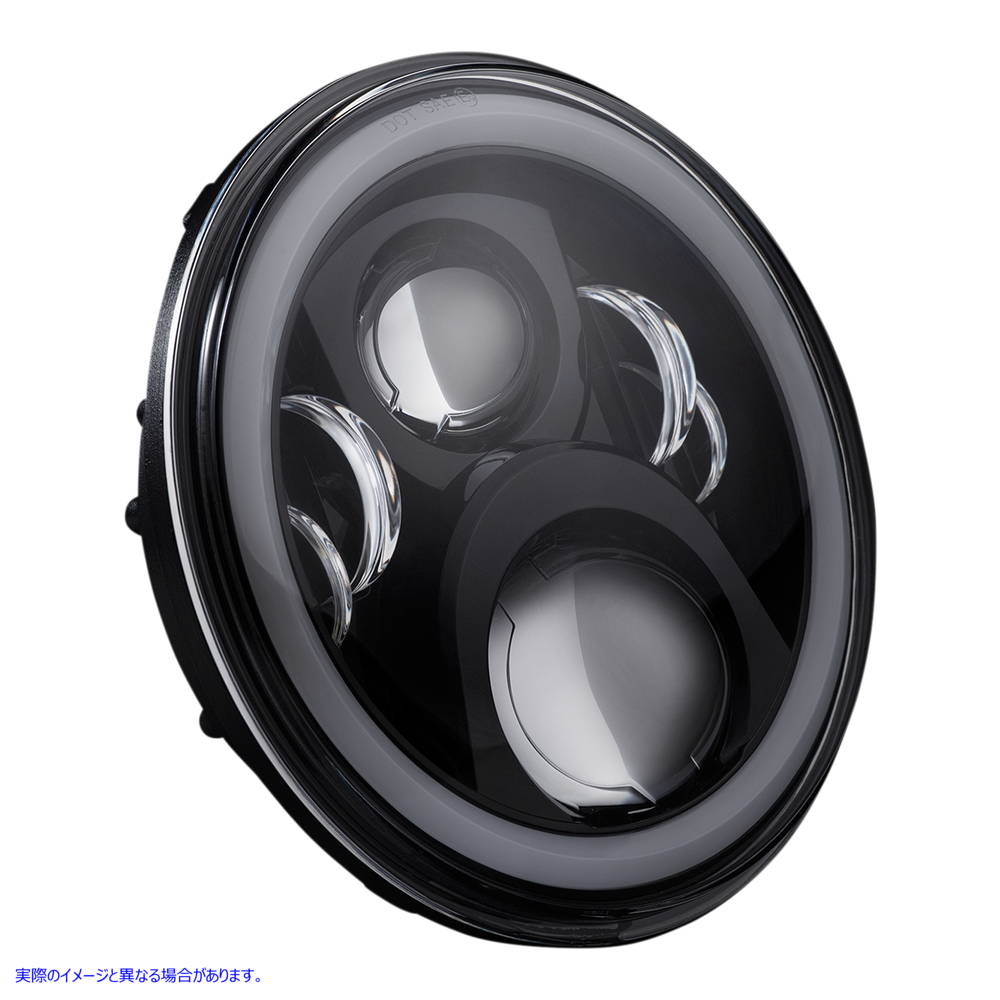 取寄せ ヘッドランプ - 7インチ - LED - ブラック カスタムダイナミクス Headlamp - 7 - LED - Black CD-7-14-B 20012376