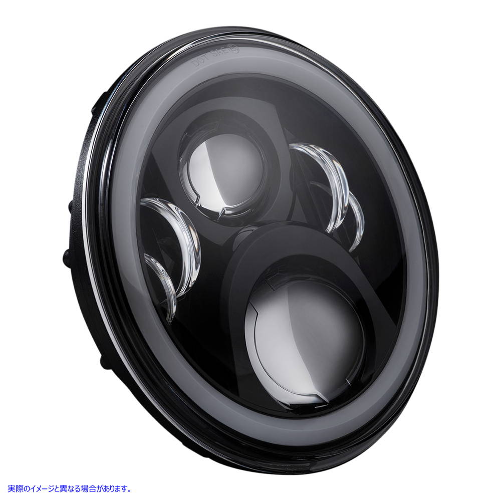 取寄せ 7インチ ヘッドランプ - アダプター付き - ブラック カスタムダイナミクス ProGLOW? 7 Headlamp - with Adapter - Black PG-7-14-B 20012417