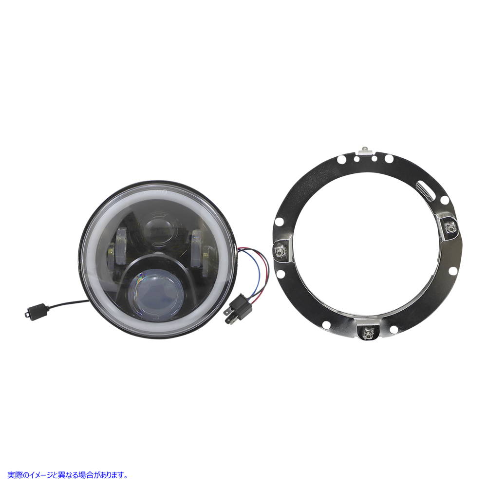 取寄せ 7インチヘッドランプ - 取り付けリング付き - ブラック カスタムダイナミクス ProGLOW? 7 Headlamp - with Mounting Ring - Black PG-7-13-B 20012423