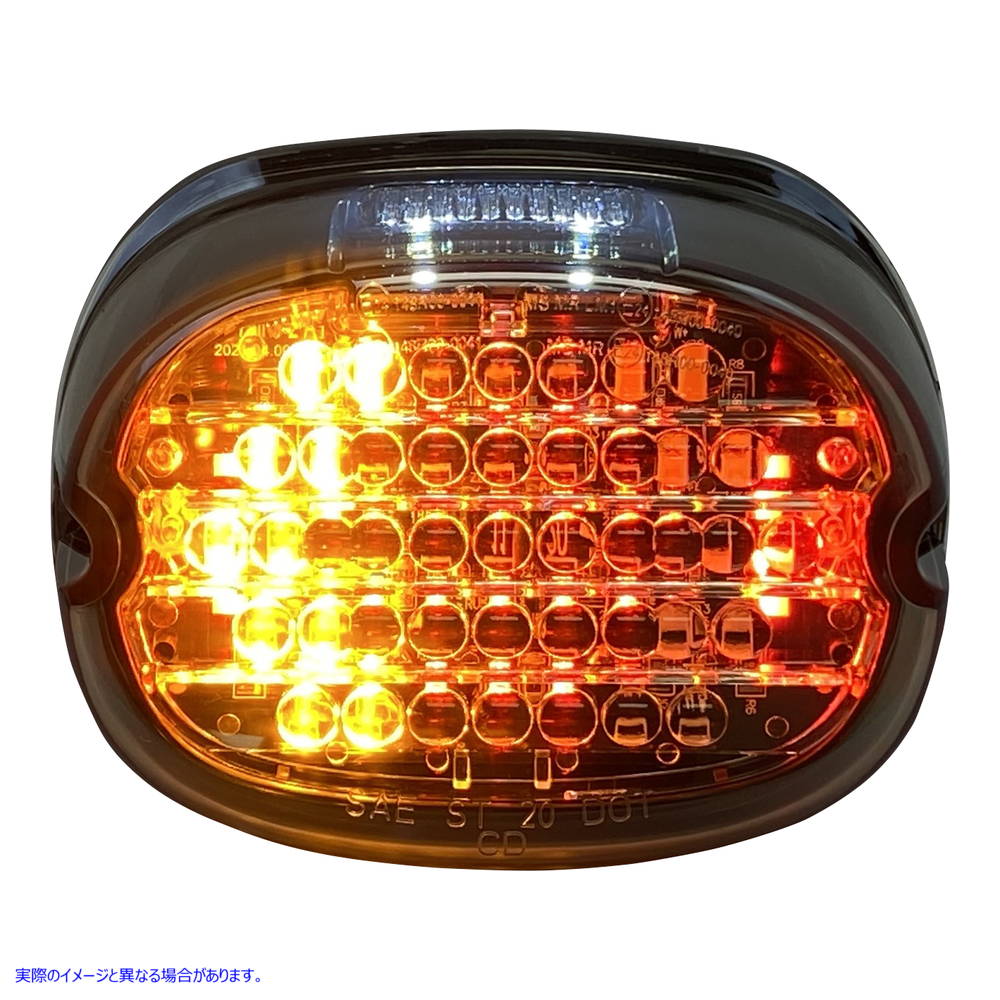 取寄せ テールライト（ターンシグナル一体型） - トップウィンドウ - スモークレンズ カスタムダイナミクス Taillight w/ Integrated Turn Signal - Top Window - Smoked Lens CD-INT-TL-W-S 20101445