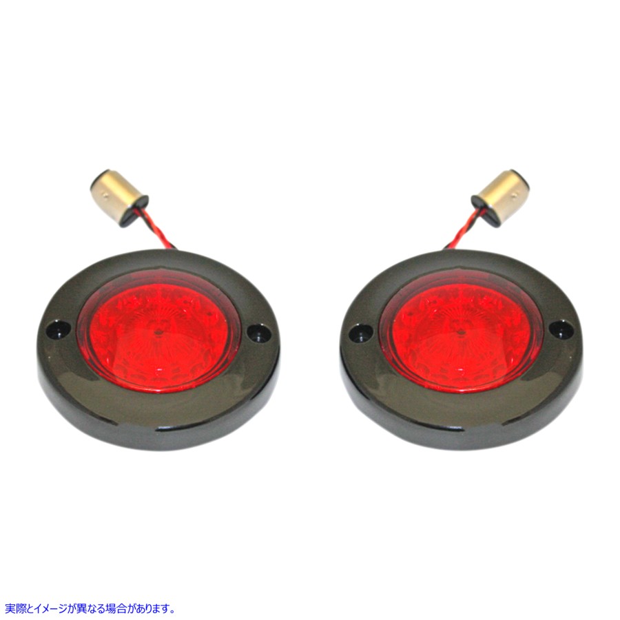 取寄せ LEDフラットターンシグナル - 1156 - ブラック - レッドレンズ カスタムダイナミクス LED Flat Turn Signals - 1156 - Black - Red Lens PB-FB-R-1156BR 20201693