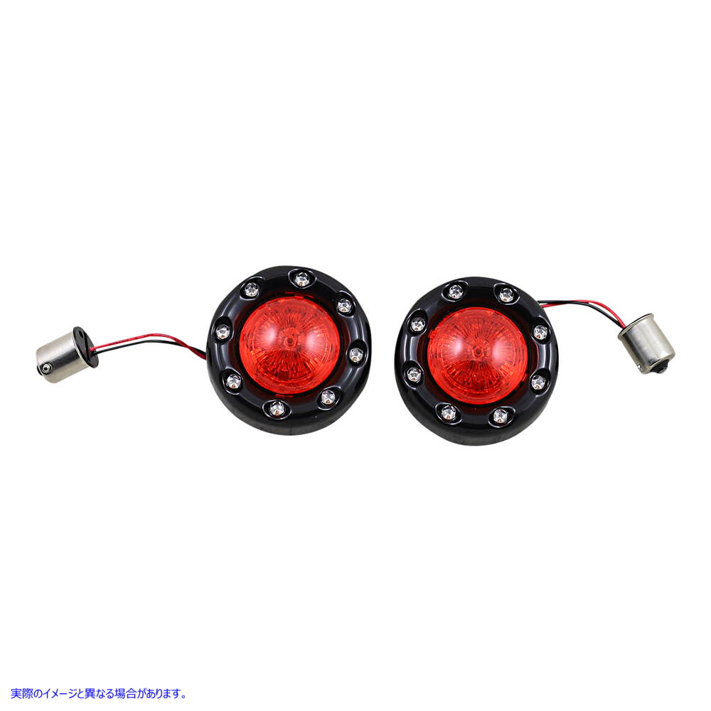 取寄せ バレットターンシグナル 1156 - ブラック - レッドレンズ カスタムダイナミクス Bullet Turn Signal 1156 - Black - Red Lens PB-BR-RR 56-BR 20201935
