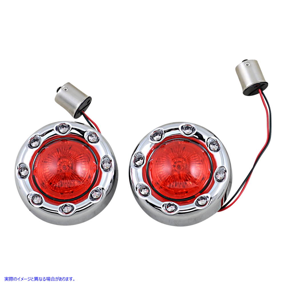 取寄せ バレットターンシグナル 1156 - クローム - レッドレンズ カスタムダイナミクス Bullet Turn Signal 1156 - Chrome - Red Lens PB-BR-RR 56-CR 20201937