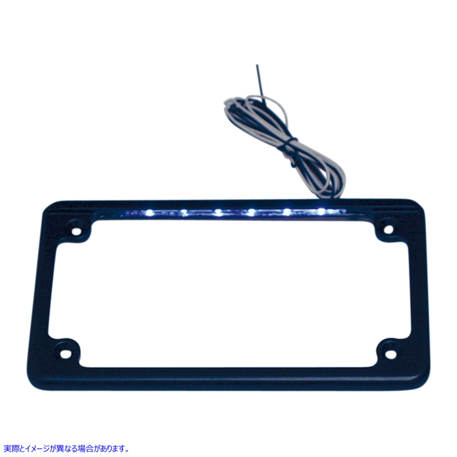 取寄せ LEDナンバープレートフレーム カスタムダイナミクス LED License Plate Frame - Black LPF-HRZ-B-LP 20300532