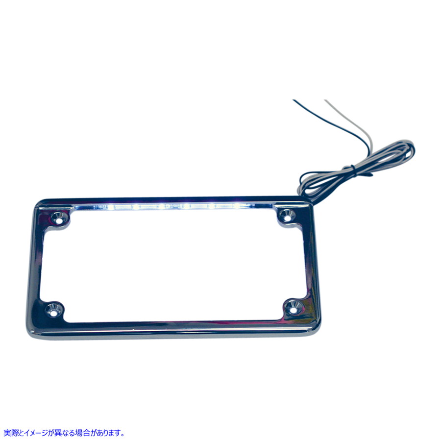 取寄せ LEDナンバープレートフレーム カスタムダイナミクス LED License Plate Frame - Chrome LPF-HRZ-C-LP 20300533