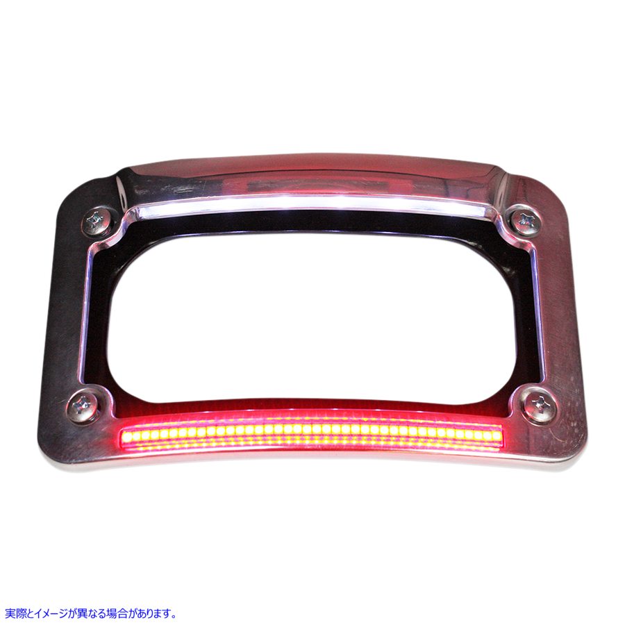 取寄せ デュアルLEDライセンスプレートフレーム - インド製 - クローム カスタムダイナミクス Dual-LED License Place Frame - Indian - Chrome CD-LP-IND-C 20301434