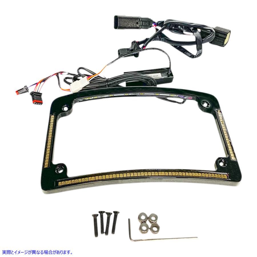 取寄せ オールインワンナンバープレートフレーム - ブラック カスタムダイナミクス All in One License Plate Frame - Black TF05-BCM4-B 20301489