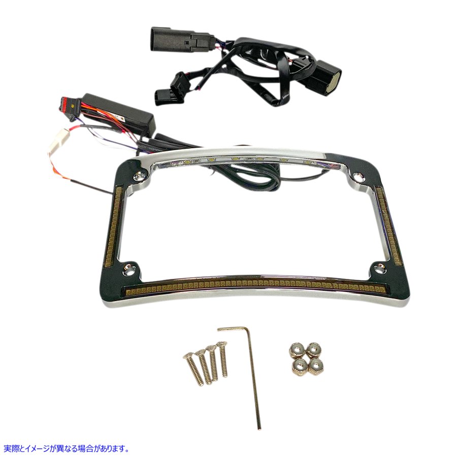 取寄せ オールインワンナンバープレートフレーム - クローム カスタムダイナミクス All in One License Plate Frame - Chrome TF05-BCM4-C 20301490