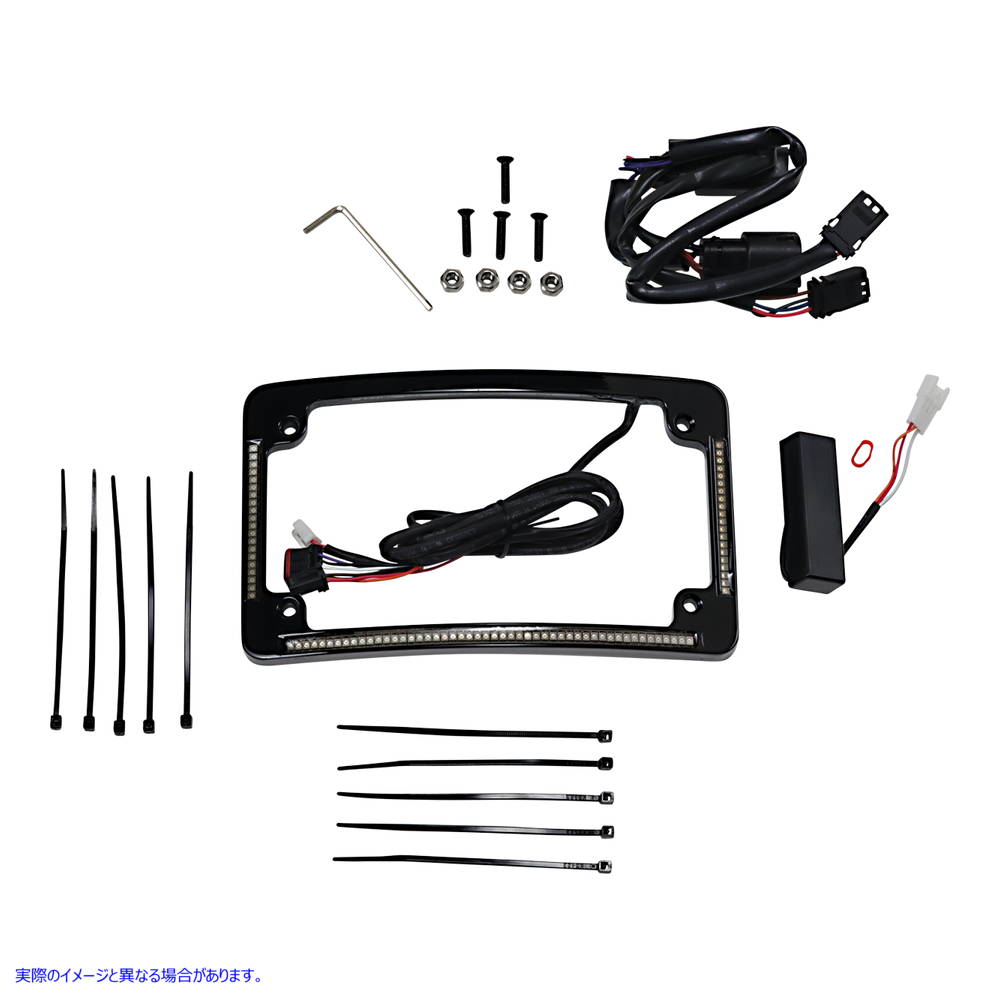 取寄せ オールインワンナンバープレートフレーム - ブラック カスタムダイナミクス All in One License Plate Frame - Black TF05-SS6-B 20301493