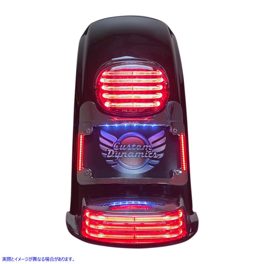 取寄せ ターンシグナルエリミネーター/イルミネーテッドトライフレーム - クローム カスタムダイナミクス Turn Signal Eliminator/Illuminated Tri-Frame - Chrome TS-ELIM-06HW-C 20301498