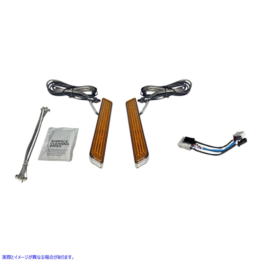 取寄せ LEDフォークライト - アンバー - クローム カスタムダイナミクス LED Fork Light - Amber - Chrome CD-FORK-HD-AC 20402652