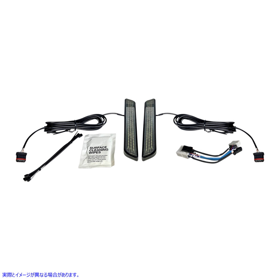 取寄せ LEDフォークライト - スモーク - ブラック カスタムダイナミクス LED Fork Light - Smoke - Black CD-FORK-HD-SB 20402653