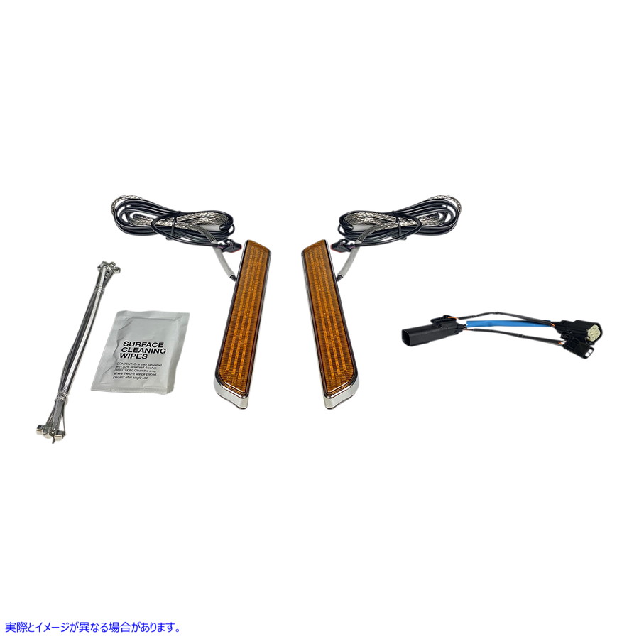 取寄せ LEDフォークライト - アンバー - クローム カスタムダイナミクス LED Fork Light - Amber - Chrome CD-FORK-SS6-AC 20402656