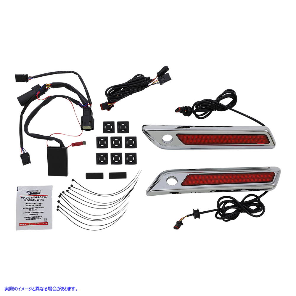 取寄せ ラッチライト - サドルバッグ - デュアルカラー - レッド - クローム カスタムダイナミクス Latch Light - Saddlebag - Dual Color - Red - Chrome CD-SBL-DC-RC 20402868