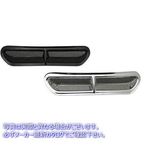 取寄せ フェアリングベントカバー - クローム カスタムダイナミクス Fairing Vent Cover - Chrome HD-VENT-INSER-C 23500356