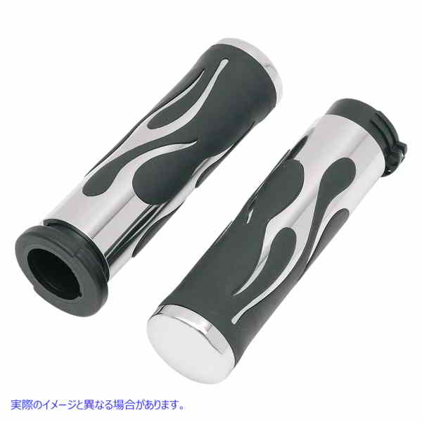 取寄せ グリップ - フレイム - TBW - クローム ドラッグスペシャリティーズ Grips - Flamed - TBW - Chrome 0630-0613 06300613