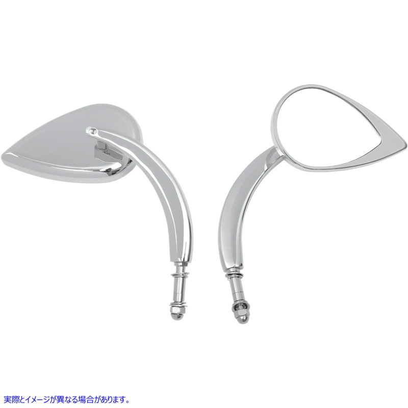 取寄せ ミラー - ティアドロップ - クローム - ロングステム ドラッグスペシャリティーズ Mirror - Tear Drop - Chrome - Long Stem 0640-0387 06400387