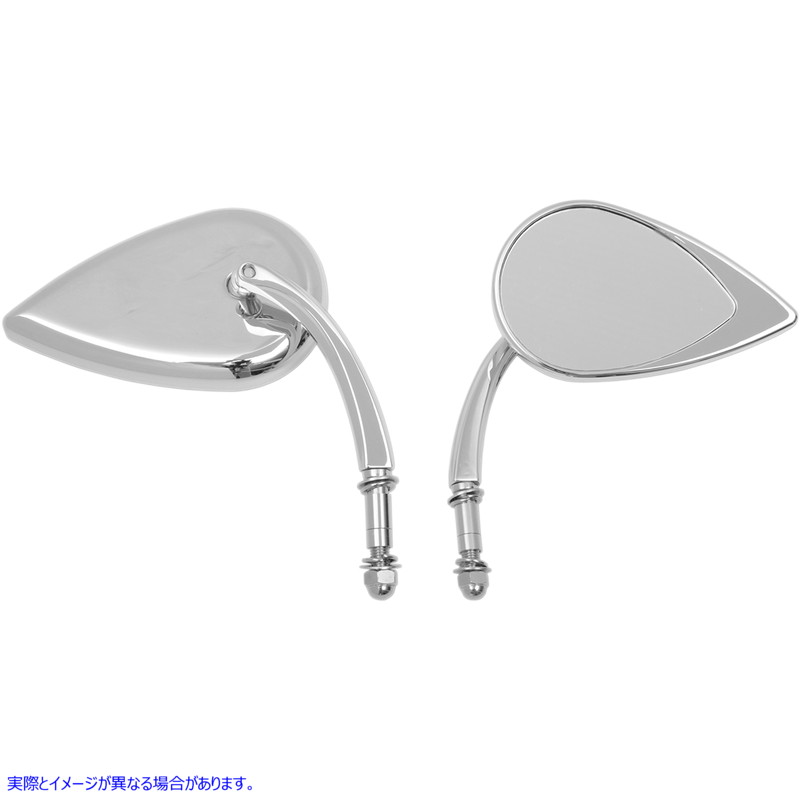取寄せ ミラー - ティアドロップ - クローム - ショートステム ドラッグスペシャリティーズ Mirror - Tear Drop - Chrome - Short Stem 0640-0388 06400388