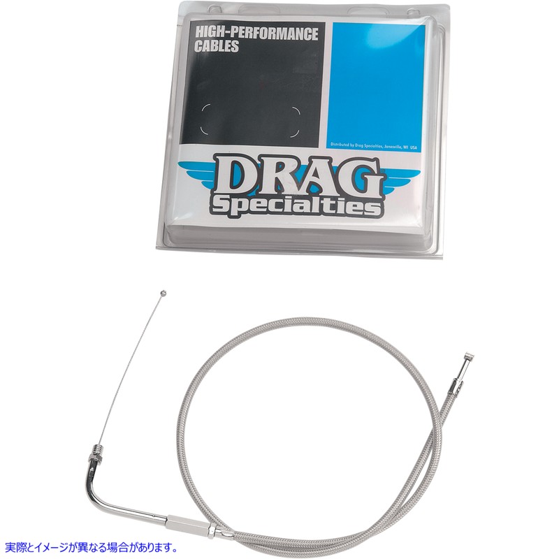 取寄せ スロットルケーブル - 26-1/2インチ - 編組 ドラッグスペシャリティーズ Throttle Cable - 26-1/2 - Braided 0650-0286 06500286