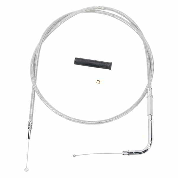 取寄せ スロットルケーブル - 34-3/4インチ - 編組 ドラッグスペシャリティーズ Throttle Cable - 34-3/4 - Braided 0650-0296 06500296