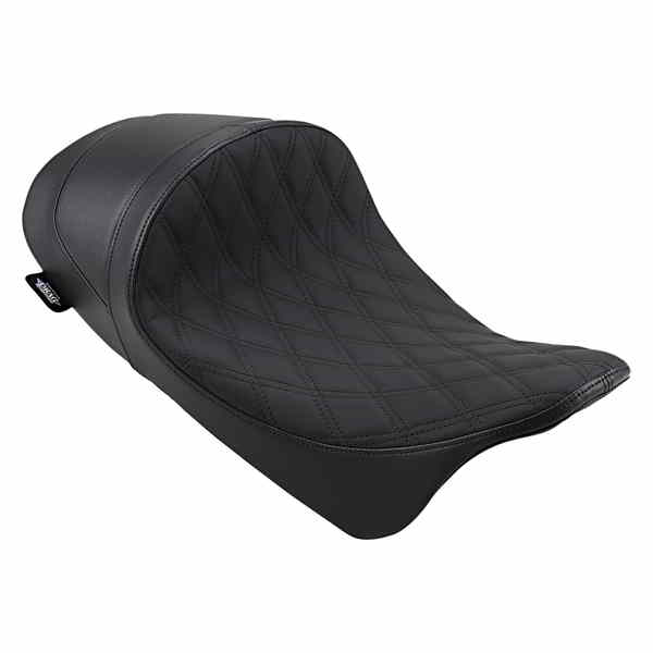 取寄せ 前方の低いソロシート ドラッグスペシャリティーズ Forward Low Solo Seat - Diamond - Black Stitching - FL '08-'23 0801-1252 08011252